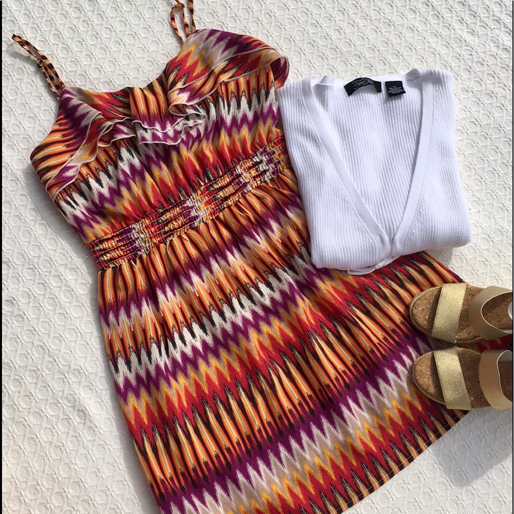 LOVE REIGN CHEVRON SUNDRESS w 2 HIDDEN POCKETS
